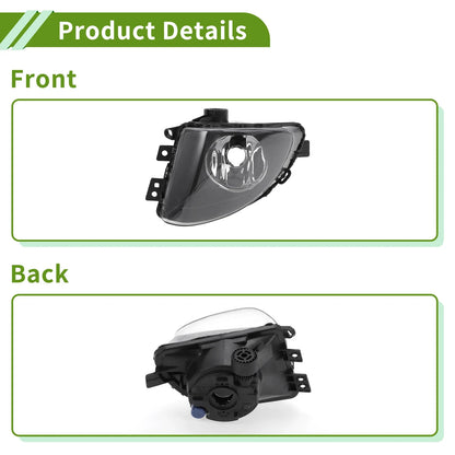 1 Pc Left Fog Light Grill for BMW 535i Clear Black (2010 - 2017)