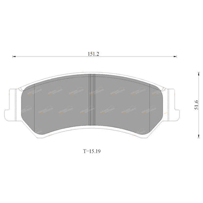 Set of 4 Rear Disc Brake Pads for Ford Territory (2004–2016) Turbo
