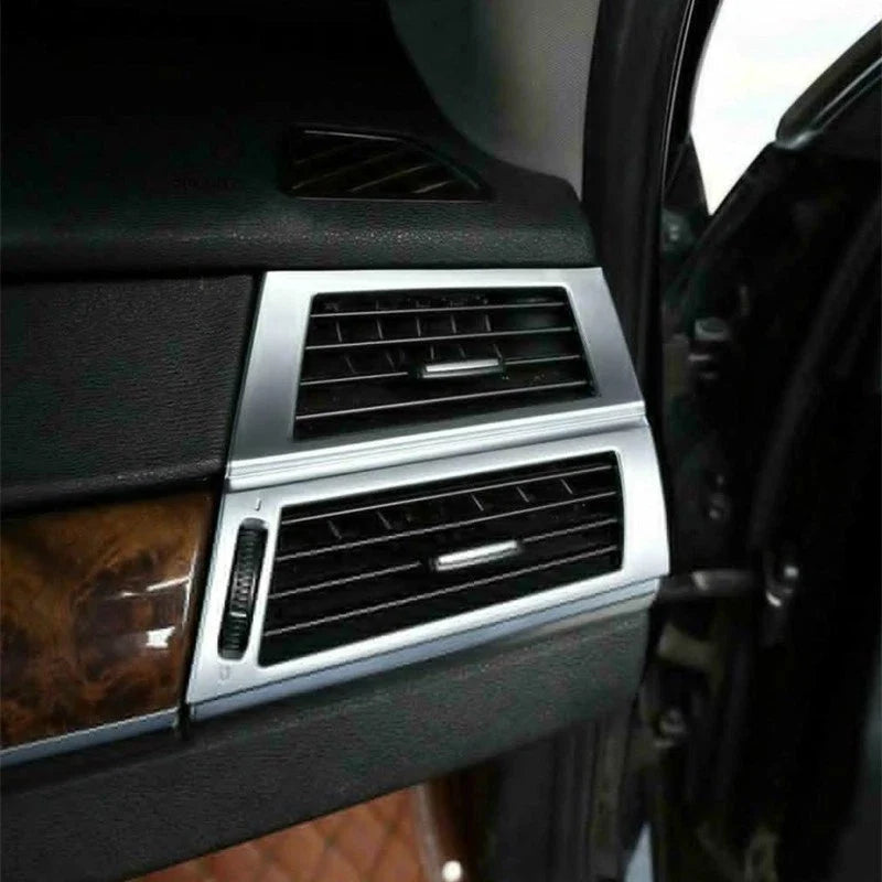 2 x Chrome Air Conditioning Socket Frame Trim for BMW X5 X6 (2008-2013)
