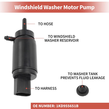 Windshield Washer Pump w/Grommet for Audi A6 (No.1KD955651B)