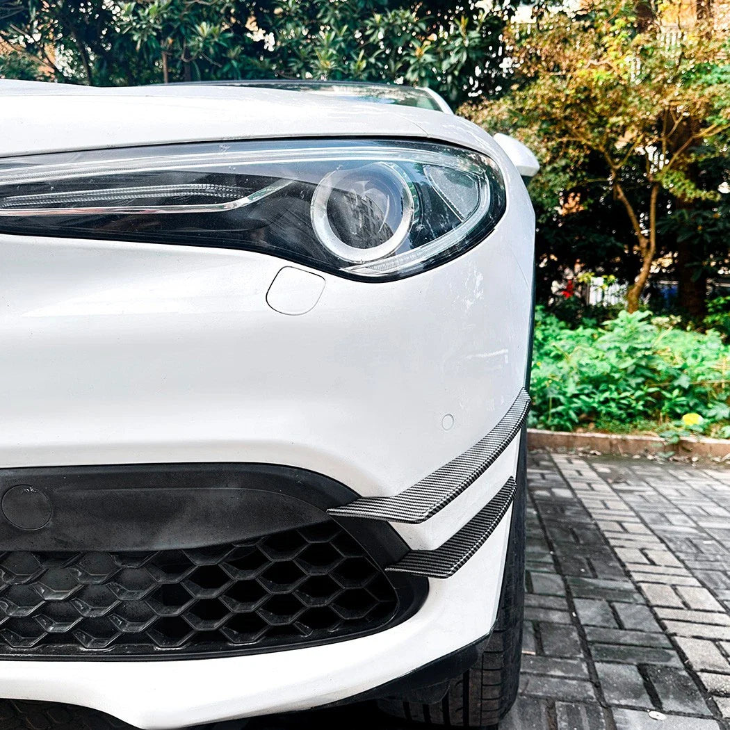 Front Bumper Side Fin Canards Splitter for Alfa Romeo Stelvio (2017–2025)
