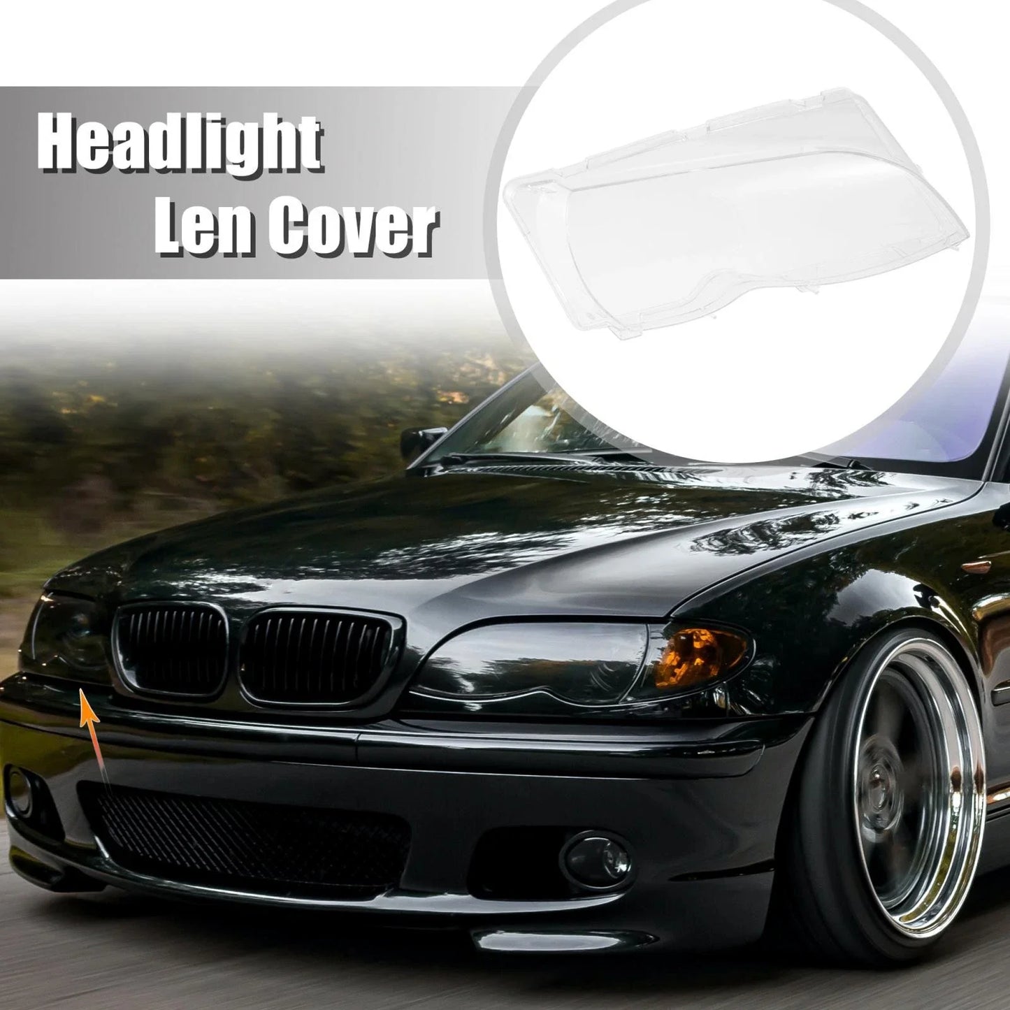Right Front Headlight Lens Cover for BMW E46 (2002-2005)