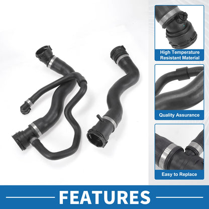Set of 2 Engine Radiator Hoses for BMW 528i (2012–2016) No.17127640916 Rubber