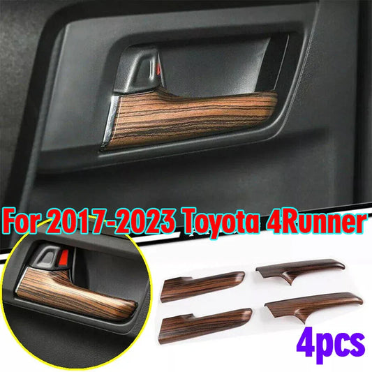 Wood Grain Interior Car Door Handle Cover Trim 4 x for Toyota 4Runner (2017–2023)