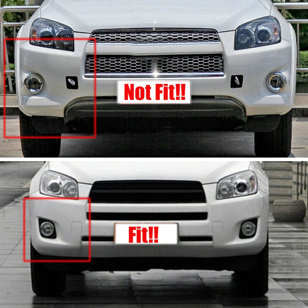 Pair Front Bumper Tow Hook Hole Eye Cover Cap for Toyota RAV4 (2009–2012)