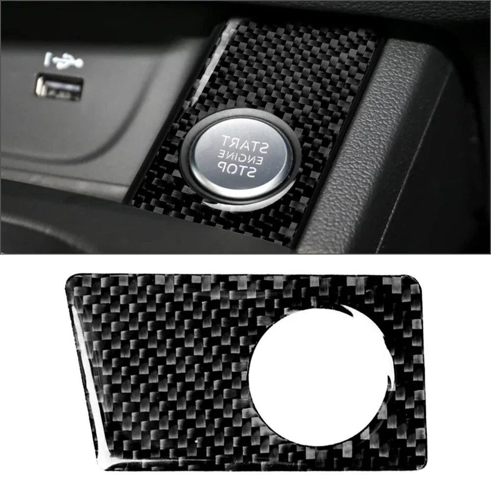 RHD Carbon Fiber Ignition Switch Button Cover Trim for Audi A4 S4 A5 (2009-2016)