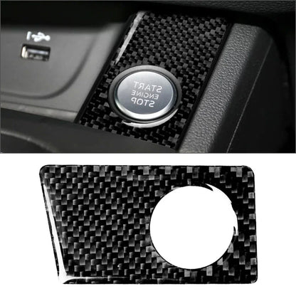 RHD Carbon Fiber Ignition Switch Button Cover Trim for Audi A4 S4 A5 (2009-2016)