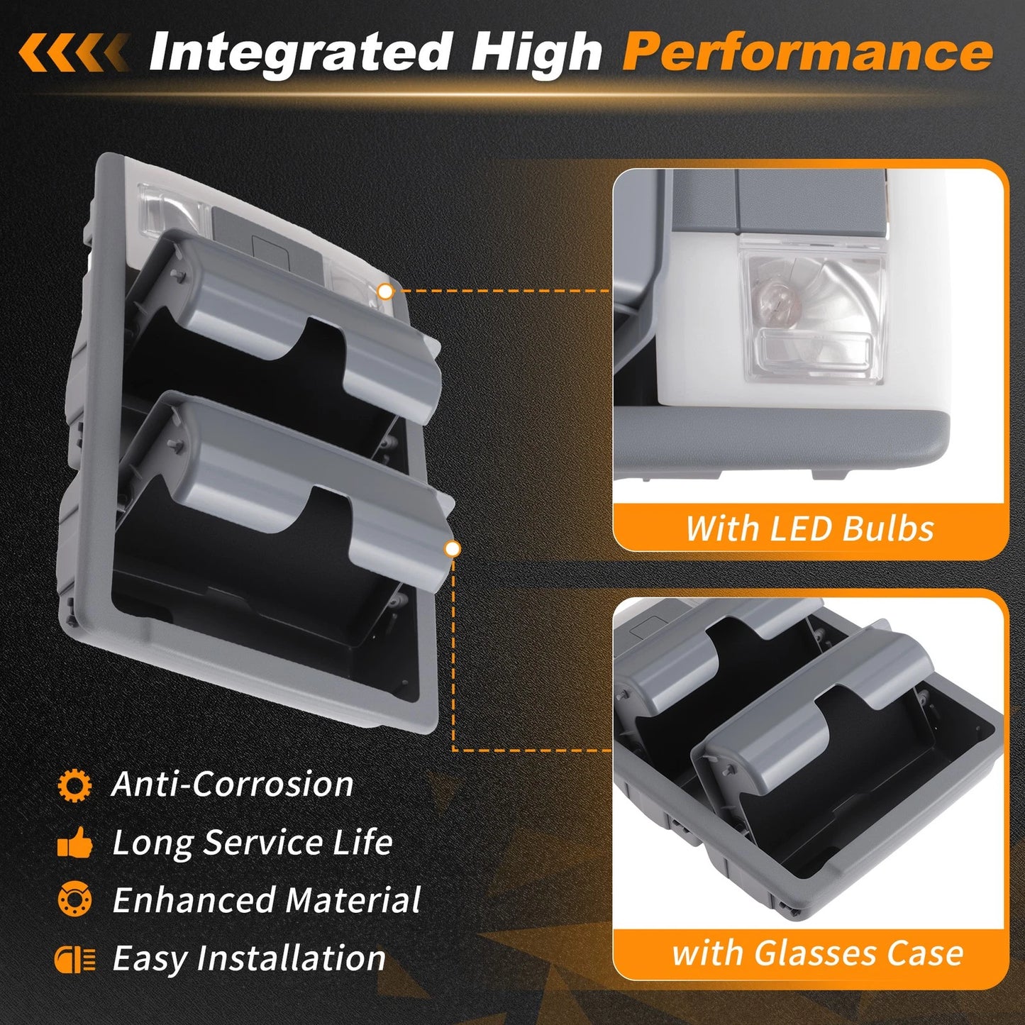 Dome Light Overhead Console for Ford F-250 F-350 F-450 F-550 (2011–2016) Gray