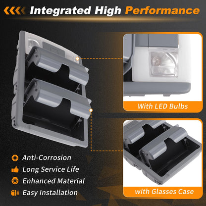 Dome Light Overhead Console for Ford F-250 F-350 F-450 F-550 (2011–2016) Gray
