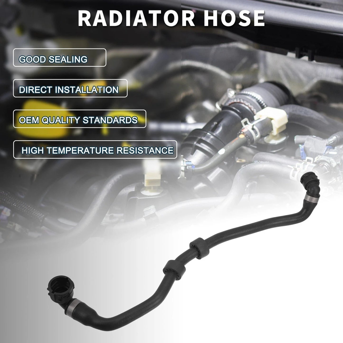 Radiator Hose 2.0L for BMW 528i xDrive (2012-2016) Black