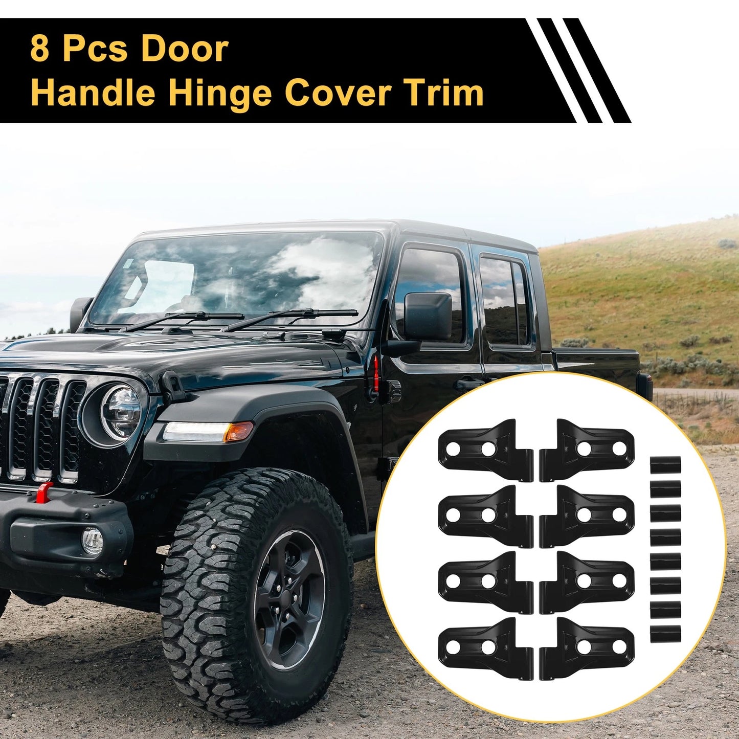 Set of 1 Door Handle Hinge Cover Trim for Jeep Wrangler JL Gladiator (2018–2023)