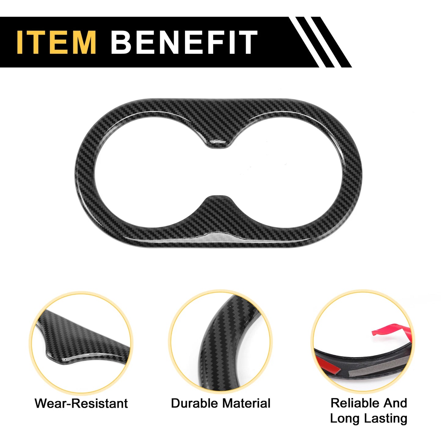 Carbon Fiber Pattern Cup Holder Trim for Ford F-150 (2021–2024)