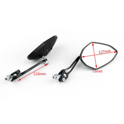 Pair of 8/10mm Black Rear View Side Mirrors for Motorcycle/Bicycle