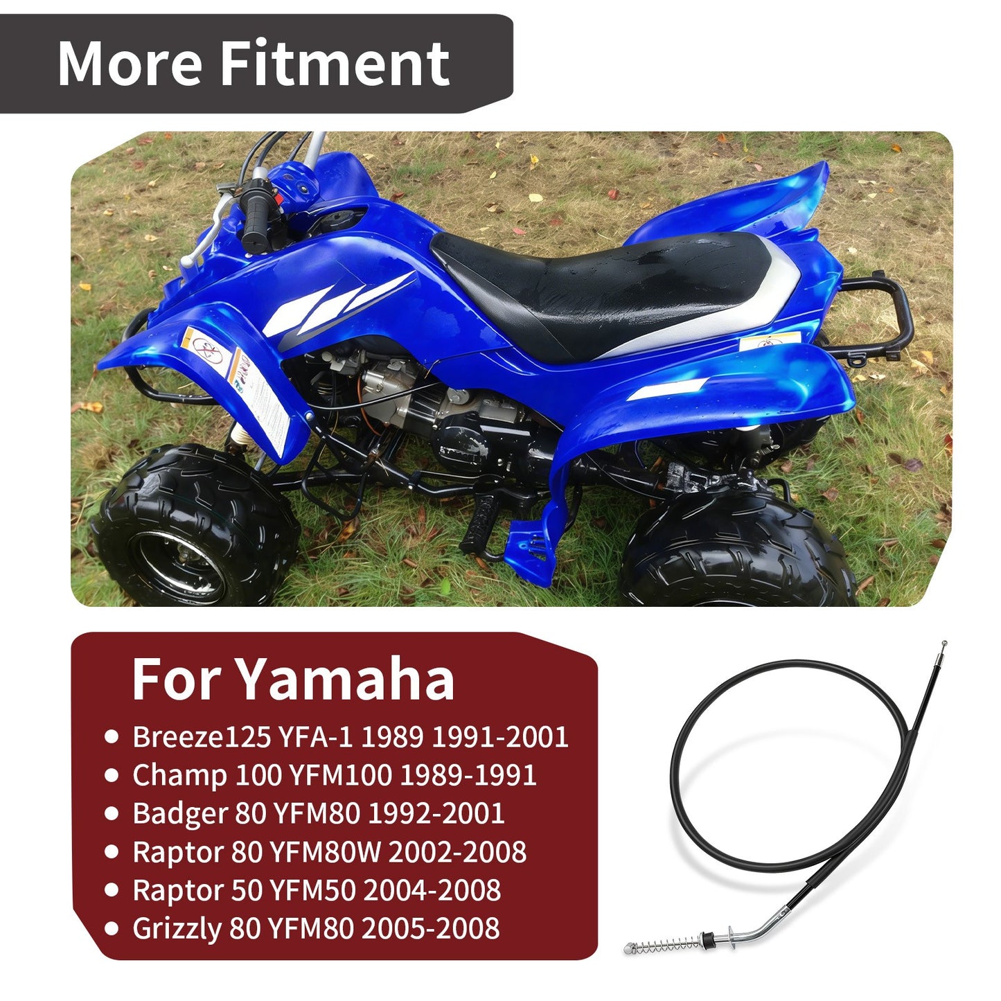 Right Hand Front Brake Cable for Yamaha Raptor 80, Grizzly 80 (2001–2005)