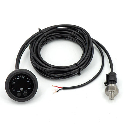 52mm Ultra-Thin Oil Pressure Gauge NPT 1/8'' Red LED for Universal Vehicles