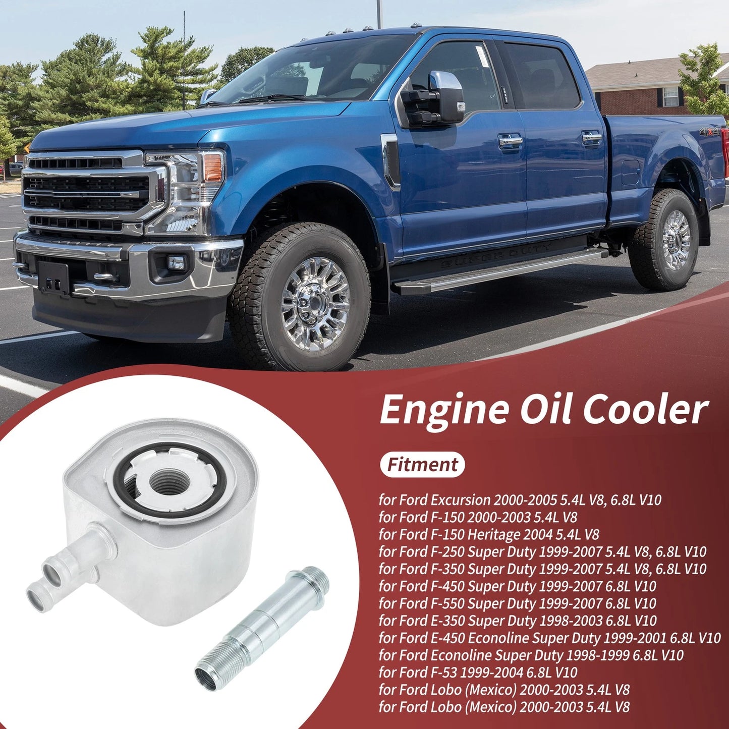 Engine Oil Cooler for Ford F150 F250 F350 F450 F550 Excursion (2004–2008) No. 4C3Z6A642A