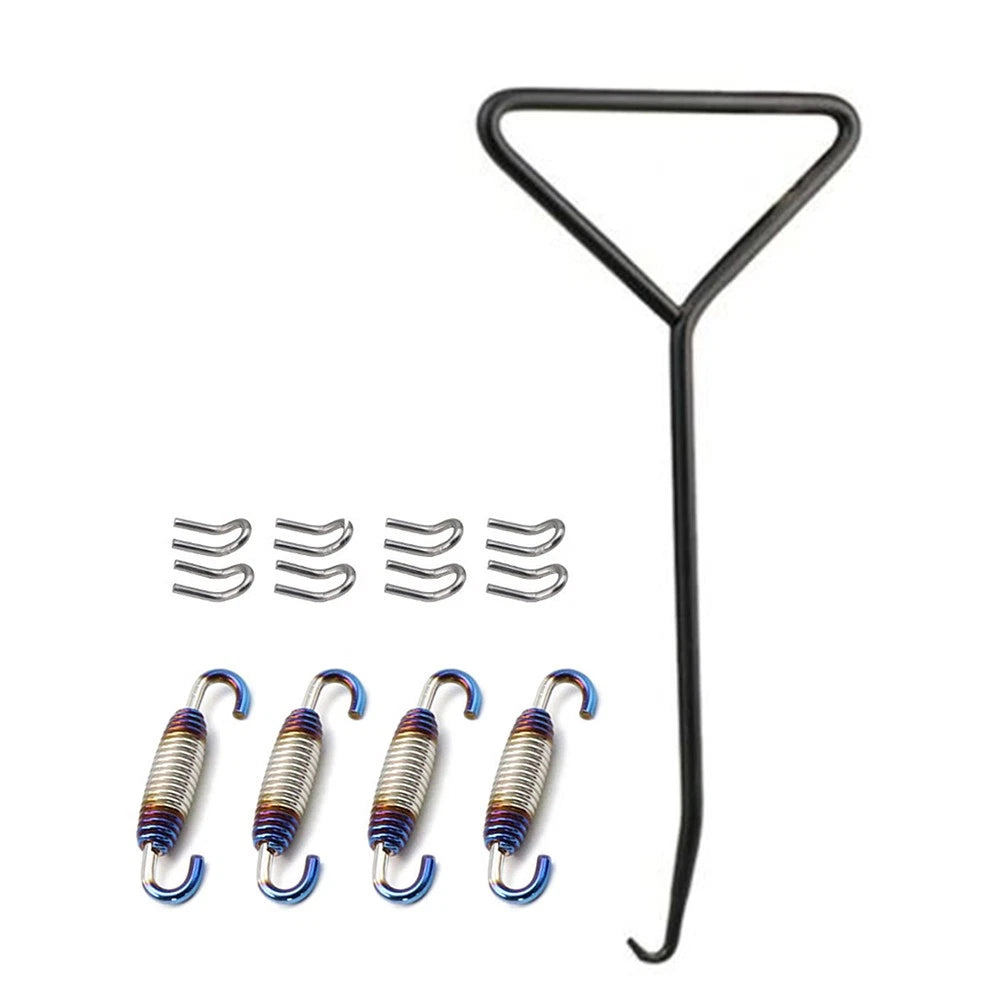Set of 4 Universal Motorcycle Exhaust Pipe Muffler Mounting Springs Hooks