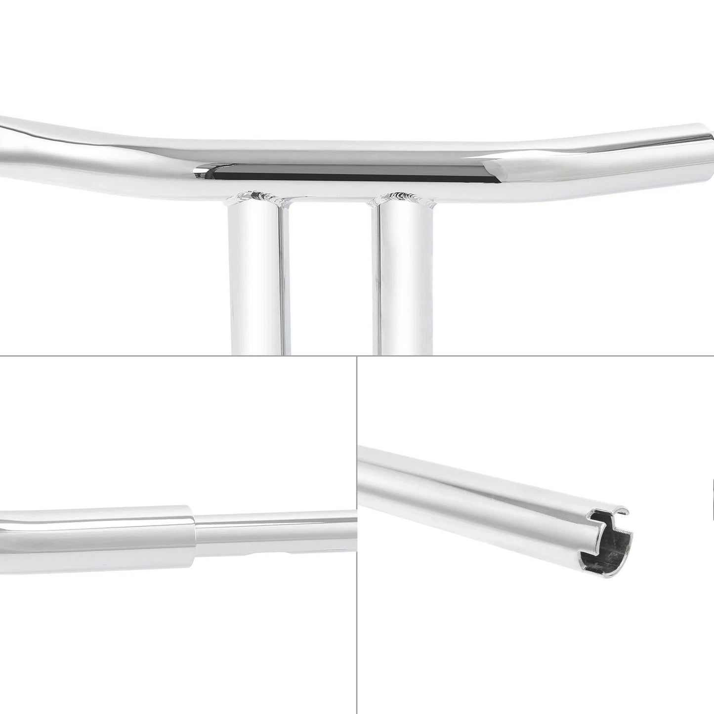 Chrome 10 Rise T-Bar Handlebar 1.5 in for Harley Softail Custom (2018 - 2024)