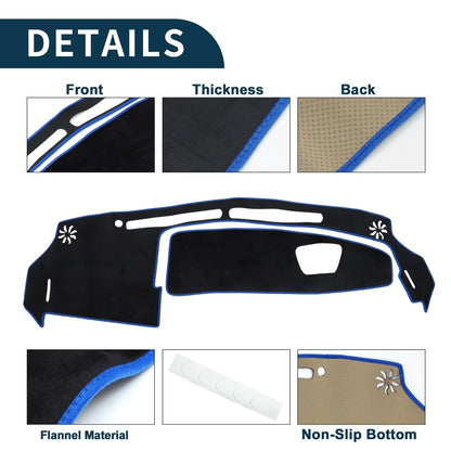 Dashboard Cover Mat for Suzuki WagonR MH35S/MH55S (2013–2021) Black Blue