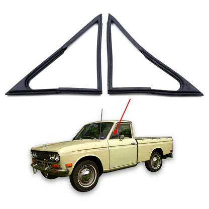 Door Vent Rubber Weatherstrip Pair for Nissan Datsun 1300 520 521 (1965–1972)