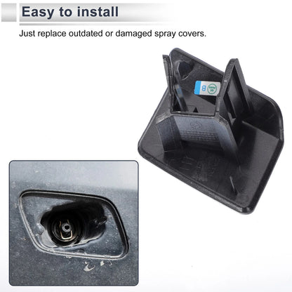 Front Left Side Bumper Headlight Washer Nozzle Cover Cap for BMW X5 Silver Tone