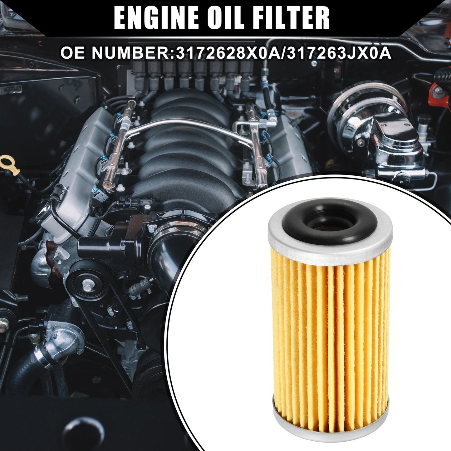 Set of 1 Engine Oil Filter No.3172628X0A/317263JX0A for Nissan Altima (2013–2019)