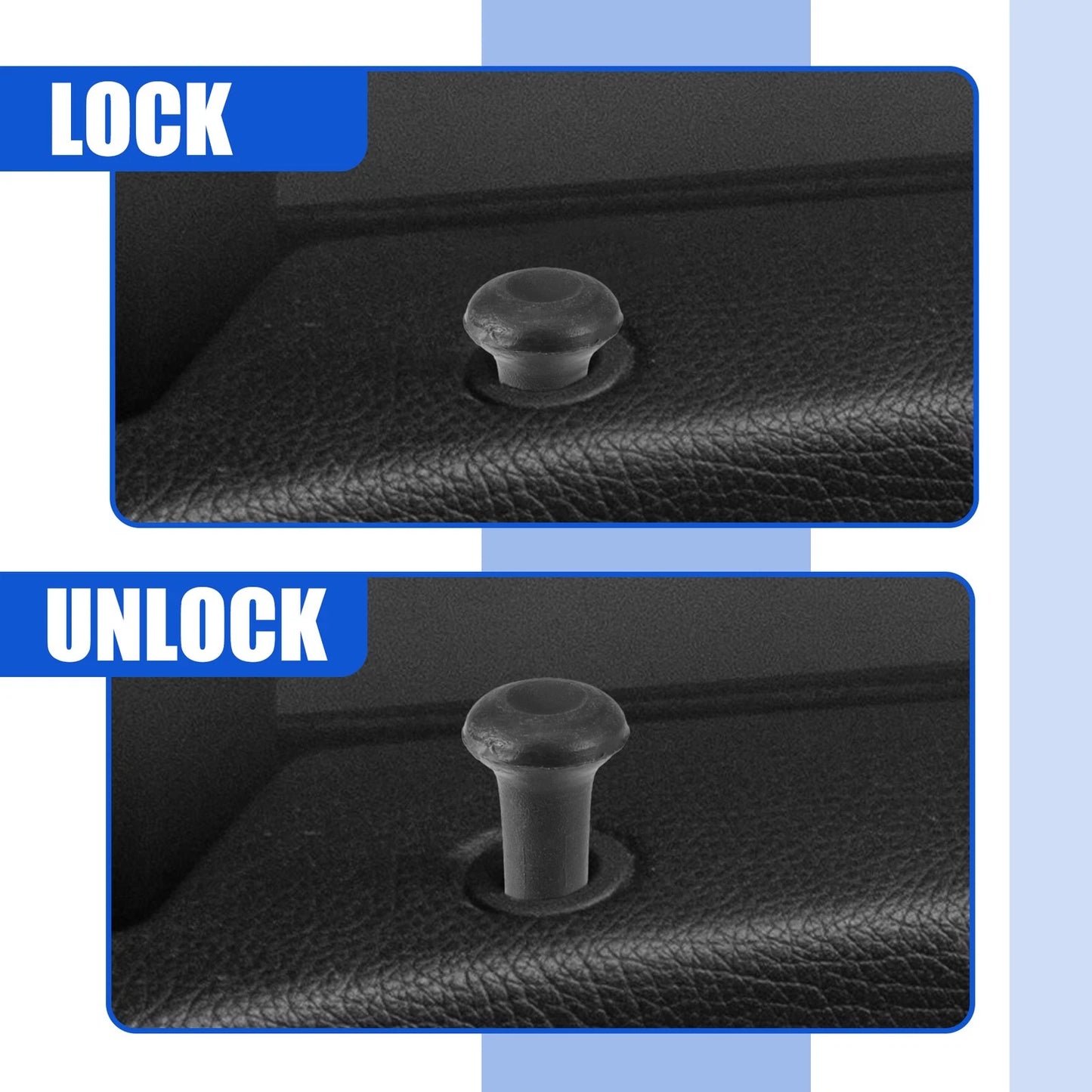 Set of 4 Door Lock Rod Knob & Locking Button Cover for VW Jetta Mk2 (1984–1992)