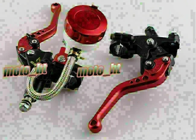 Front Master Cylinder Brake Clutch Levers for Universal Sport Street Bike (Red/Black)