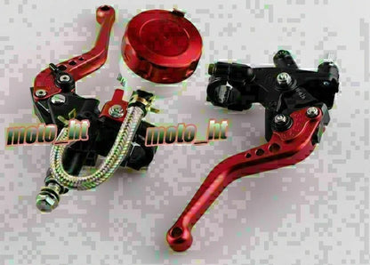 Front Master Cylinder Brake Clutch Levers for Universal Sport Street Bike (Red/Black)