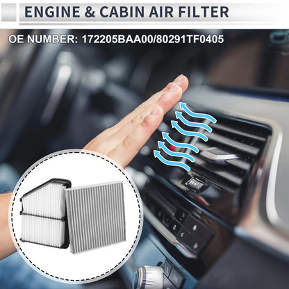 Engine Cabin Air Filter Combo No. 172205BAA00 for Honda Civic (2016–2024)