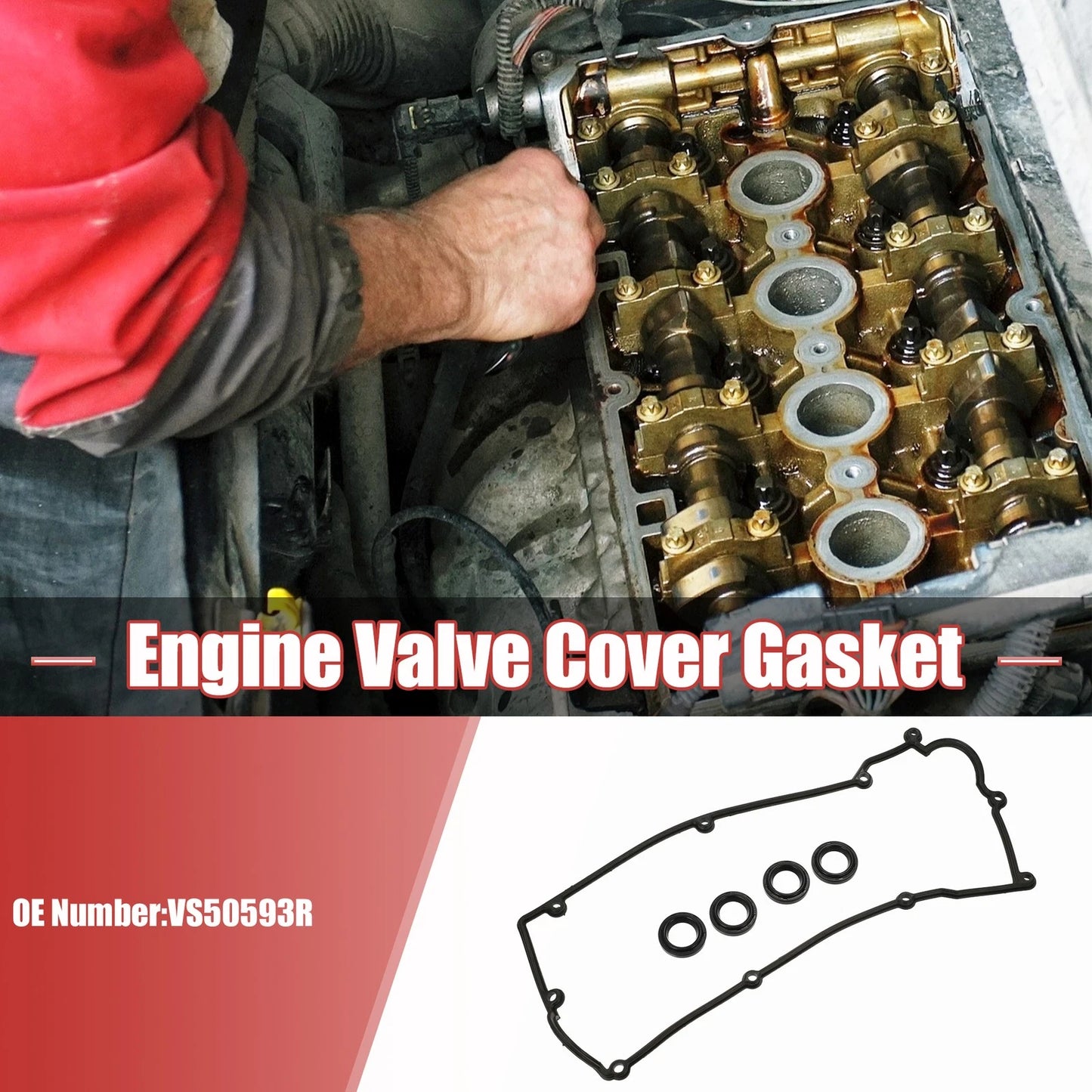Set of 1 VS50593R Engine Valve Cover Gasket for Hyundai Accent (2003–2004)