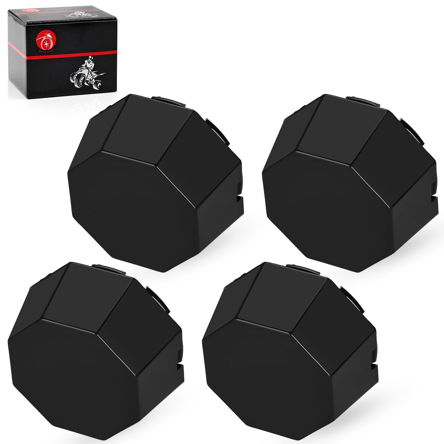 Set of 4 Matte Black Hub Cap Covers for Polaris Sportsman 570 (2015–2025)