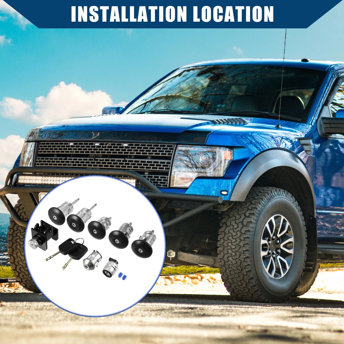 Ignition Lock Cylinder & Door Lock Key Set for Ford Transit Connect (2010–2013)