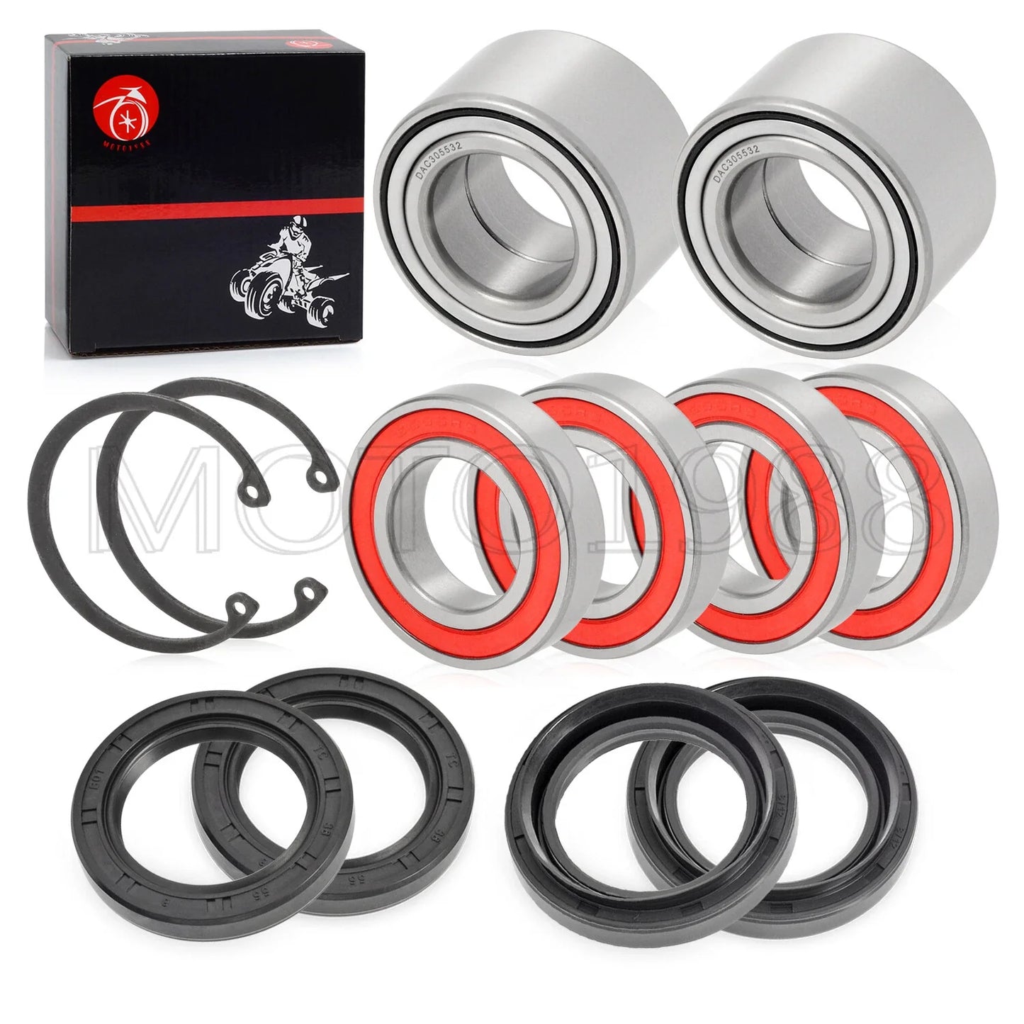 Front Rear Wheel Bearing Seals for Yamaha Big Bear 400 (2007–2012)