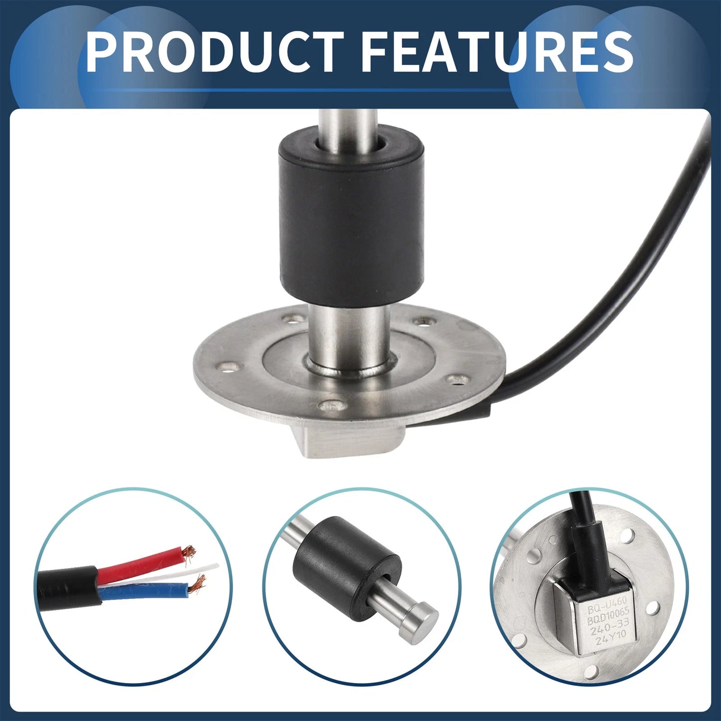 Fuel Sending Unit and Gauge Kit 240-33 Ohm for Boat Car Truck (460mm)