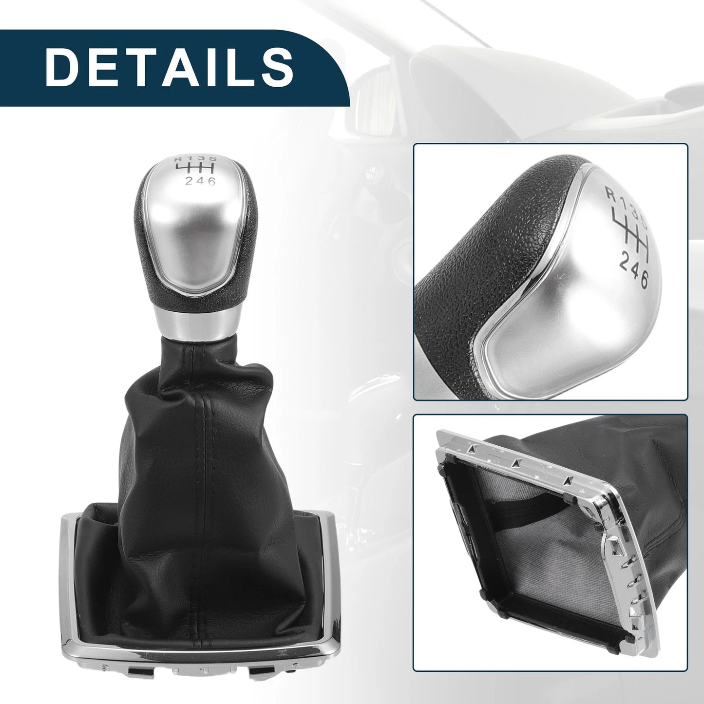 6 Speed Manual Gear Shift Knob with Cover for Ford Focus MK2 (2005–2011)