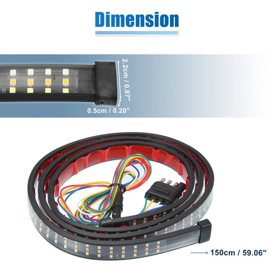 60" Truck Tailgate Light Bar Brake Tail Signal Light for Ford F-150