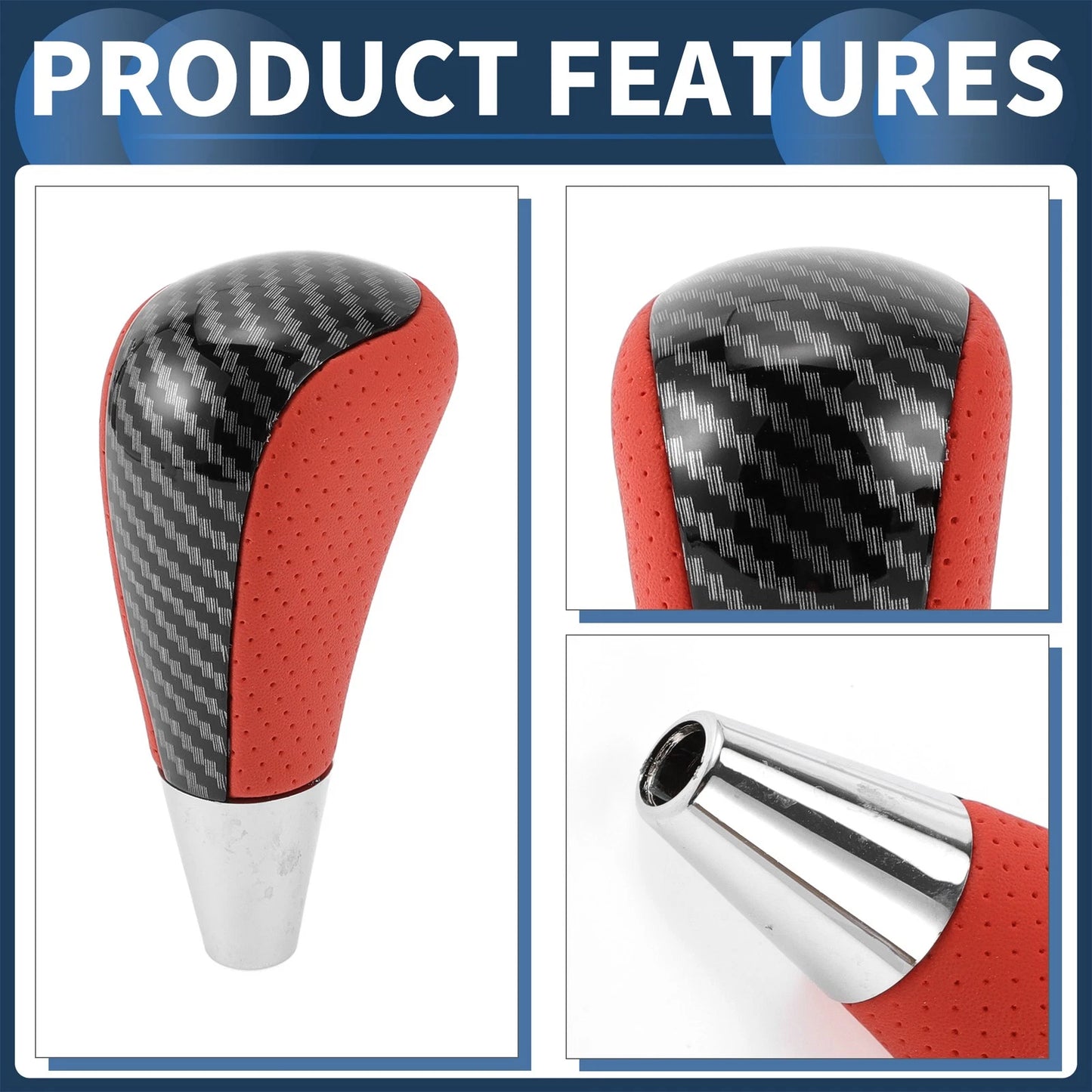 Automatic Gear Shift Knob for Toyota 4Runner (2003–2021) Faux Leather Black Red