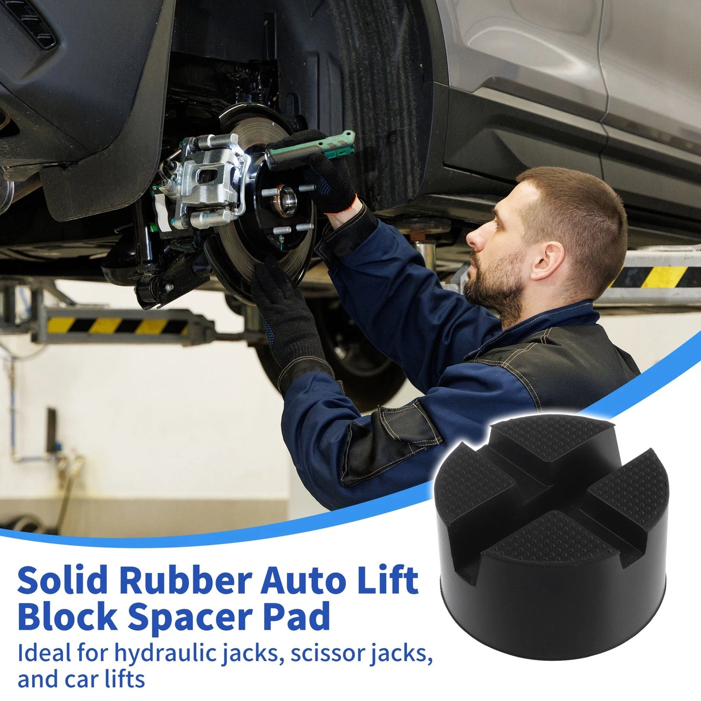 Set of 4 Heavy Duty Rubber Car Jack Pads for Universal Use (4-5 Ton)