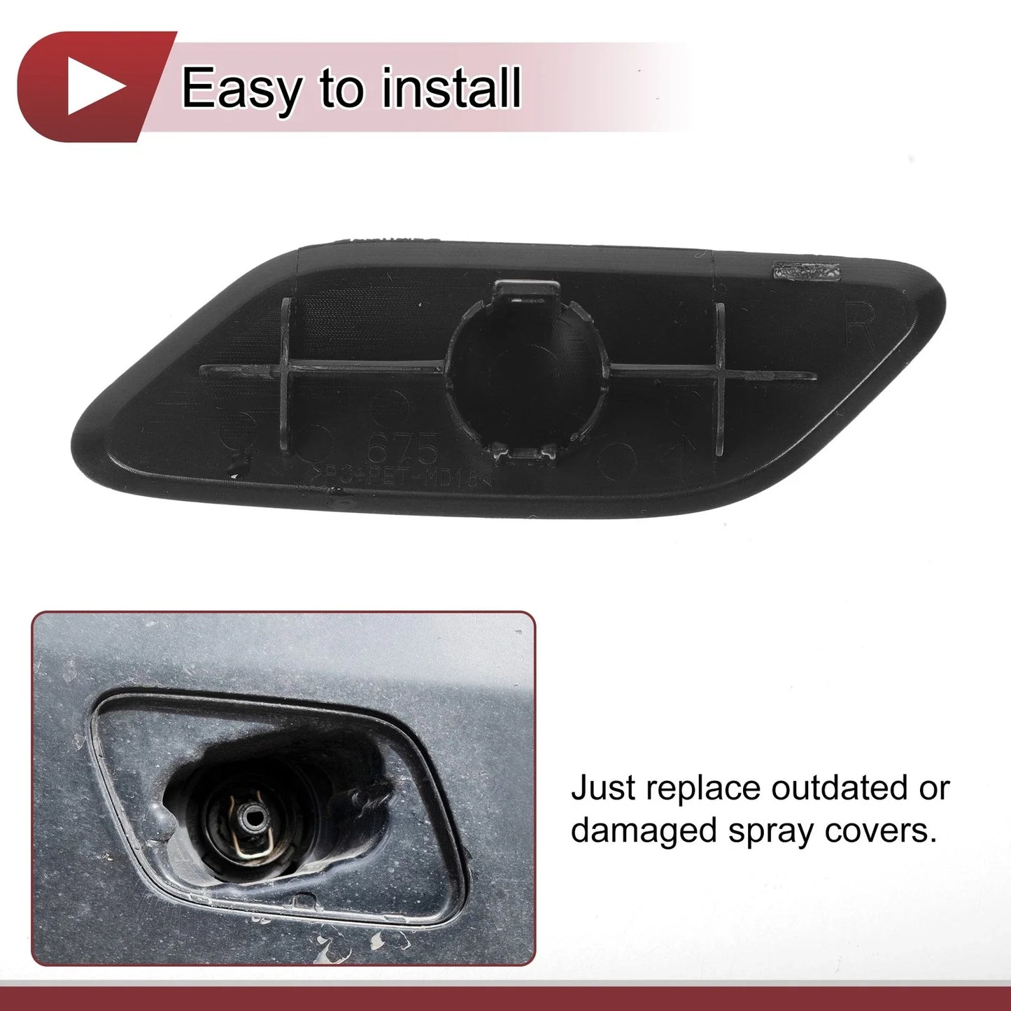 Front Right Washer Nozzle Cover for Lexus RX350 (2019-2022) Unpainted 1 x