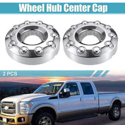 2 Pcs Chrome Front Wheel Center Hub Caps for Ford F450 F-550 (2000–2023)