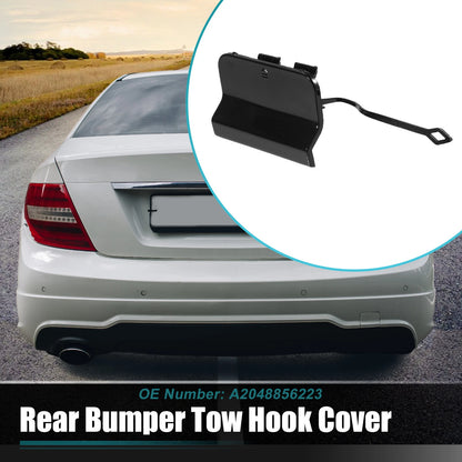 Rear Bumper Tow Hook Cover for Mercedes Benz C-Class (A2048856223) Black