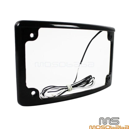 7"x4" Curved License Plate Frame w/ LED Light for Harley Touring (2009-2023)