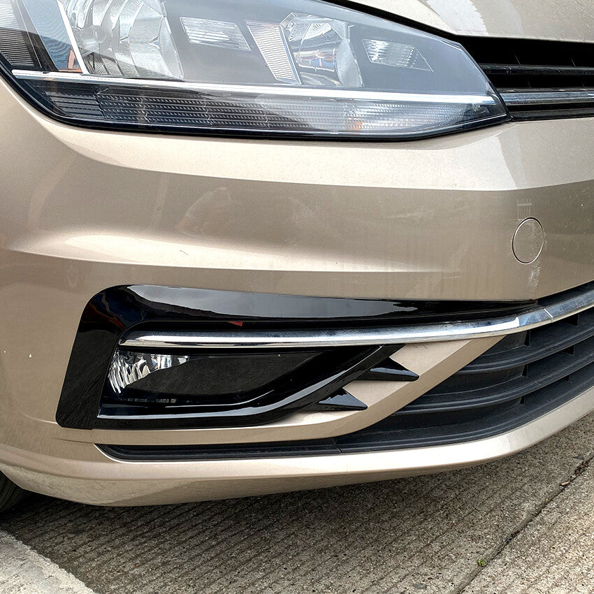 Gloss Black Front Bumper Grille Fog Light Cover Trim for Golf TSI MK7.5 (2017–2020)