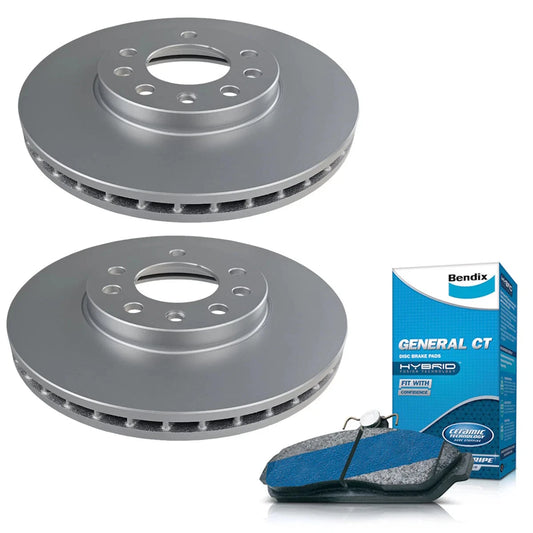 Set of 4 Bendix Front Brake Pads and Rotors for Holden Astra (2004–2010)