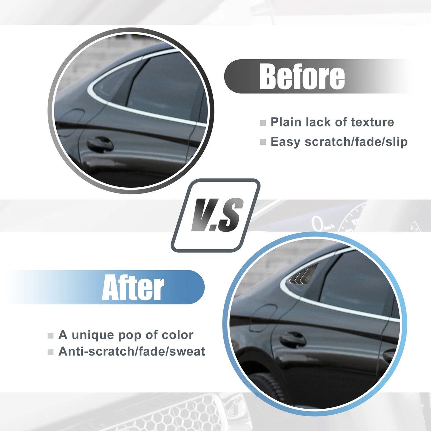 Pair of Rear Side Window Louver Shades Cover for Hyundai Sonata DN8 (2020–2022)