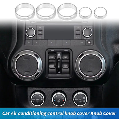 Control Switch Knob Cover Trim Ring for Jeep Wrangler JK JKU (2007–2018)