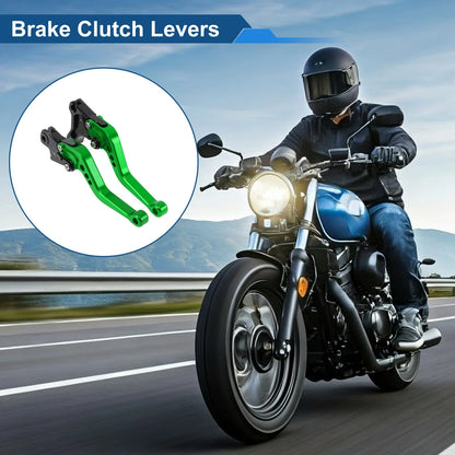 Short Brake Clutch Levers for BMW F650GS (2008–2012) Green 1 Pair