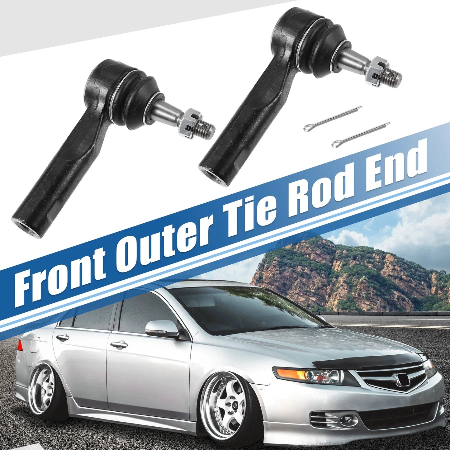 2 x Front Outer Tie Rod End Links for Chevrolet Equinox (2005-2009)