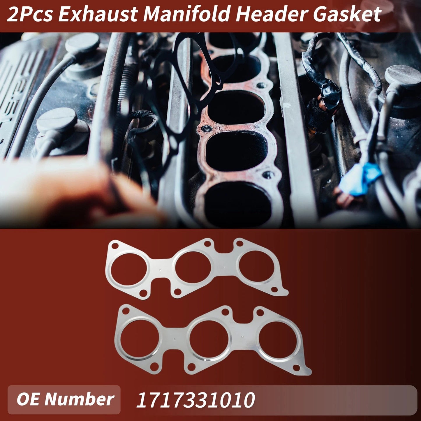 2X Exhaust Manifold Header Gasket for Toyota Tacoma (2006–2014) No. 1717331010